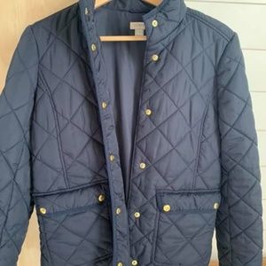 J. Crew Navy Quilted Jacket Field Size Small